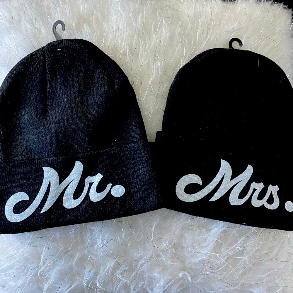Mr and Mrs matching Beanies
